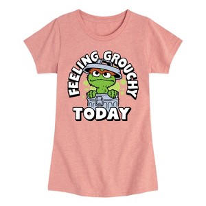 Girls' - Sesame Street - Feeling Grouchy Fitted Short Sleeve Graphic T-Shirt - 1 of 4