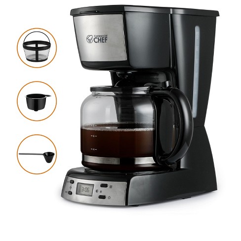 Commercial Chef 12 Cup Digital Coffee Maker - Black