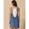 INSPIRE CHIC Women's Sleeveless Casual Denim Adjustable Strap V Neck Front Pockets Overall Mini Dress - 4 of 4