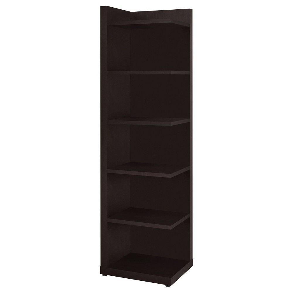 Photos - Wall Shelf 71" Modern 6 Shelf Corner Bookcase Cappuccino - Coaster