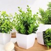 BRINJOY 6-Pack Small Artificial Potted Plants ¨C Realistic Flocked Eucalyptus Greenery for Indoor Home & Office Decor (Green) - 2 of 4