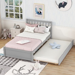 Whisen Modern Design Wooden Twin Size Platform Bed Frame with 2 Drawers/ Trundle - 1 of 4