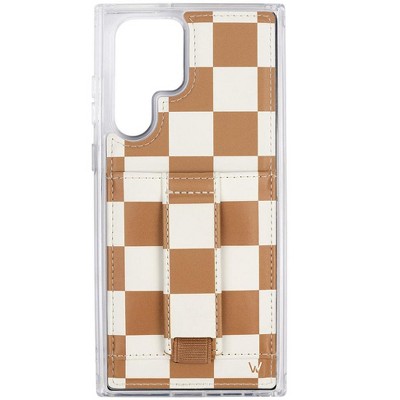 Walli Cases Chestnut Checks by Our Faux Farmhouse Phone Case with Wallet and Finger Strap