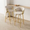 Lirago Set of 2 Velvet Swivel Bar Stools-30" Modern High Back Chairs with Gold Accents for Home and Commercial Use - 3 of 4
