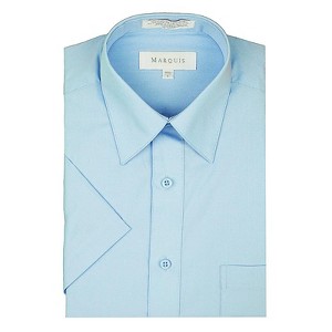 Marquis Men's Short Sleeve Dress Shirt, Cotton Blend Broadcloth, Classic Fit - Work, Events & Casual Wear - 1 of 3