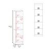 FURNIinspire Utility Storage Shelves 71.1inch Slim Shelving Unit Multifunctional 5 Tier Bookcase, Living Room Storage Shelf, Beige, 11.8"*17.8"*71.1" - 3 of 4