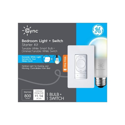 GE CYNC Smart Tunable White Light Bulb + Smart Dimmer Light Switch Bundle