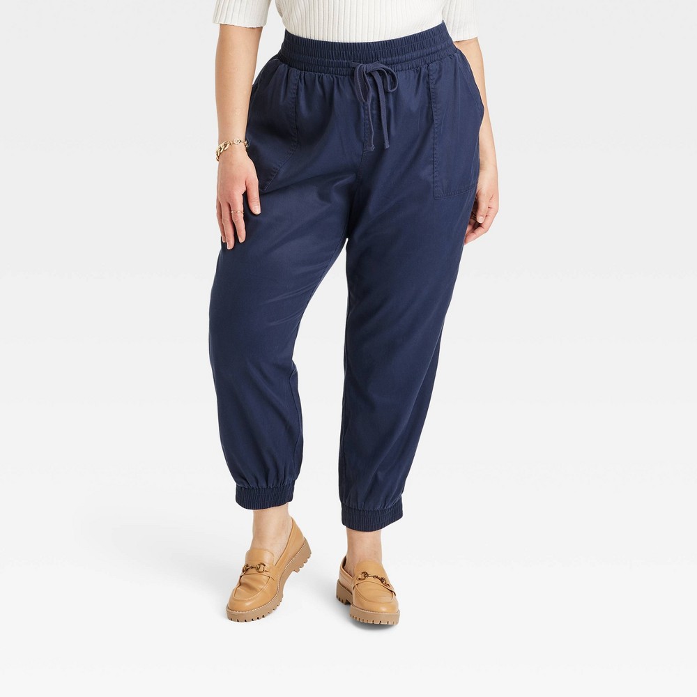 Women's High-Rise Ankle Jogger Pants - A New Day™ Navy XXL