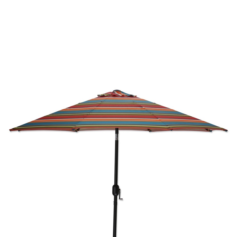 9' Outdoor/Indoor Patio Market Umbrella Westport Teal Brown - Pillow Perfect