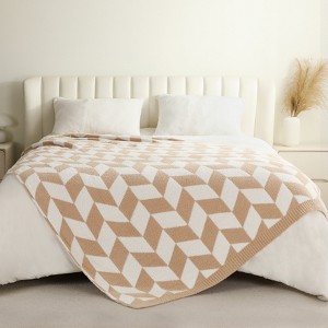 Snuggle Sac Chevron Throw Blanket Reversible Soft Knit Blanket for Couch, Bed, Travel, Camping,50x60" - 1 of 3