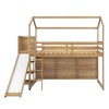 PAGED Twin Size Loft Bed Wooden Bed Frame with 2 Drawers, 2 Shelves, Wardrobes and Storage Stairs for Bedroom - 4 of 4