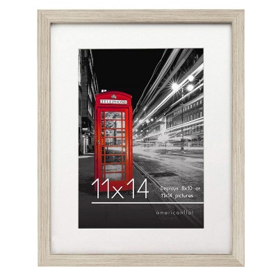 Americanflat 11x14 Driftwood Picture Frame - Displays 8x10 With Mat or 11x14 Without Mat - Composite Wood with Shatter Resistant Glass