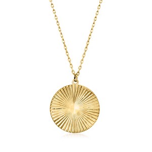 Pure Collection by Ross-Simons Italian 14kt Yellow Gold Starburst Circle Necklace - 1 of 4