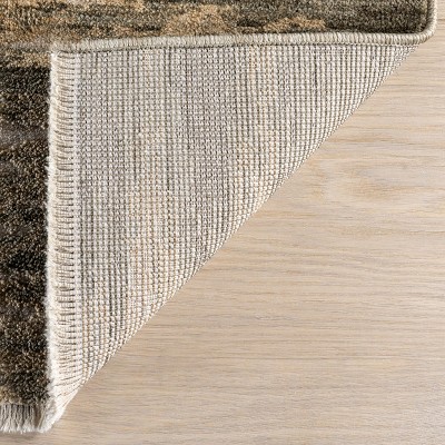 Fiadh Abstract Green and Beige Synthetic Area Rug, 2' x 3'