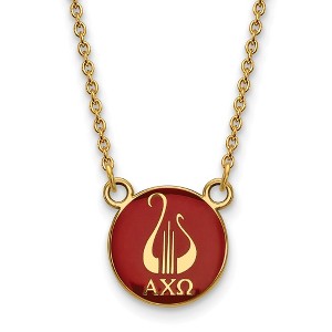 Black Bow Jewelry 14k Yellow Gold Plated Sterling Silver Alpha Chi Omega Greek Life Necklace 18 Inch - 1 of 4