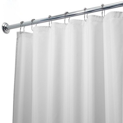 white cloth shower curtain
