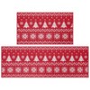 Christmas Tree Striped Floor Mat Set (17x29In + 17x47In, 2-Piece Xmas Decor) Washable Soft Thin Non-Shedding Indoor Doormat - 2 of 4