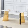 NicBex Dining Room Table for 6 Modern 63" Dining Table Counter Height Table with Curved Base and Imitation Marble for Kitchen - 3 of 4