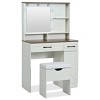 AZL1 Life Concept Dressers LED Mirror Multi Layer Storage Adjustable Lighting Leather Bedroom Furniture, White, 31.5"*15.7"*53.1" - 4 of 4