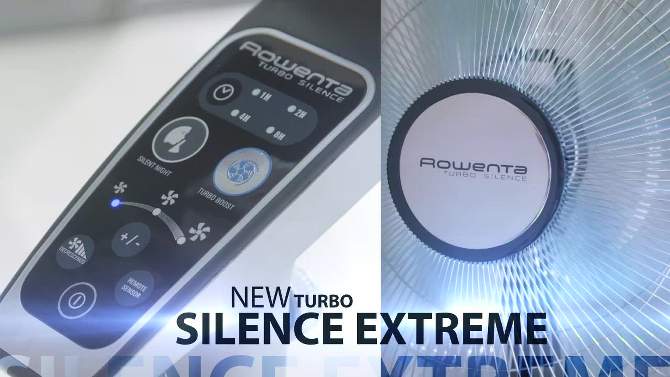 Rowenta 16&#34; Stand Fan Turbo Oscillating Silence Extreme Black, 2 of 13, play video