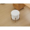 FURNIinspire Ottomans and Benches Round Storage Ottoman with Metal Base Elegant Simple Design for Contemporary Living, White, 14.6"*13"*6.7" - 2 of 4