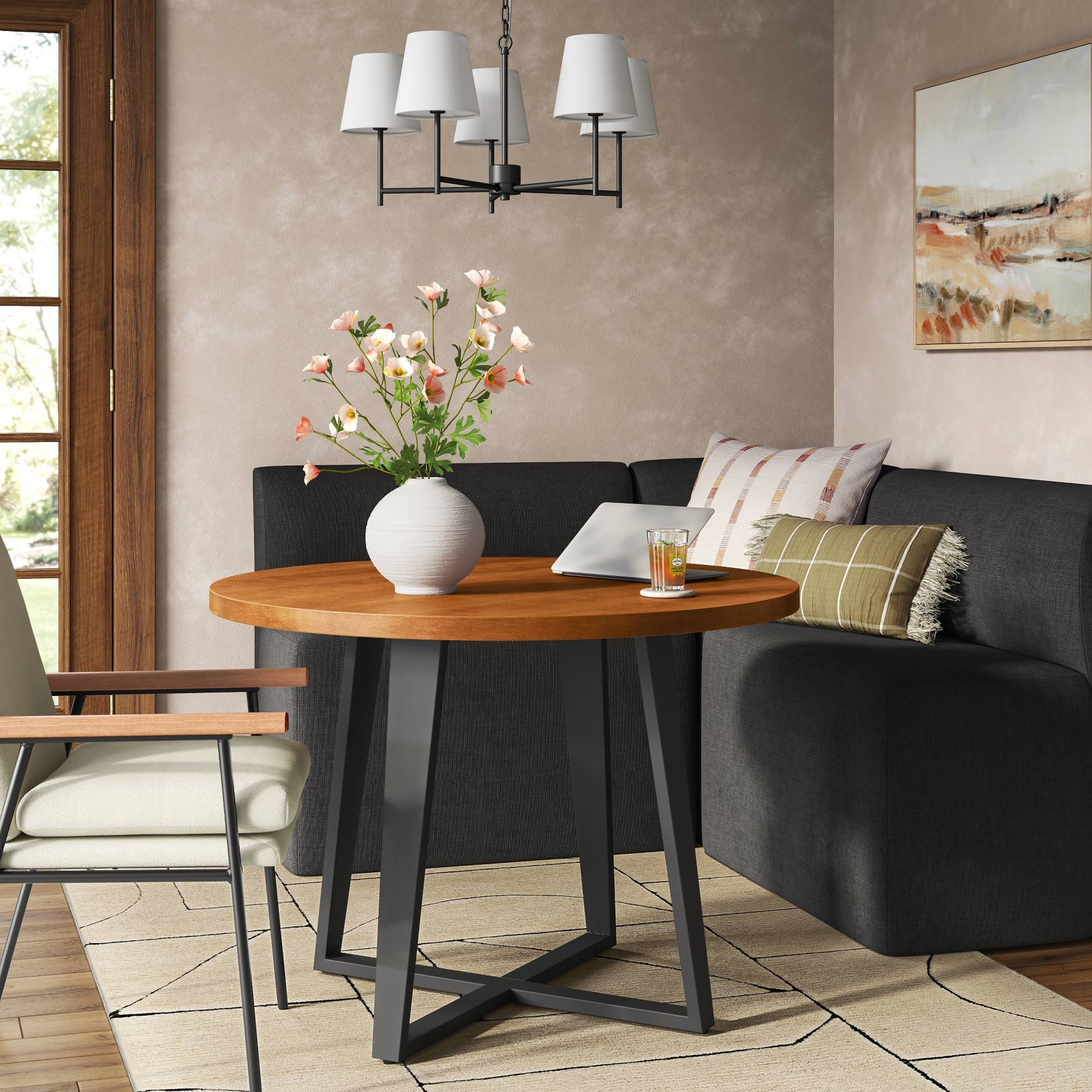 38" Cora Dining Banquette in Performance Textured Weave Caviar - Threshold™