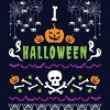 Junior's Design By Humans Halloween Lover Ugly Sweater By machmigo T-Shirt - 2 of 3