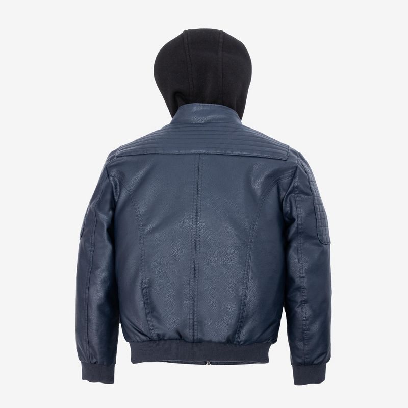 X RAY Boy's Lined PU Jacket With Knit Hood, 2 of 9