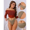 Allegra K Women's High Waist T-back Hi-Cut Elasticity Thongs - 3 of 4
