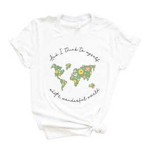 Simply Sage Market Women's What A Wonderful World Short Sleeve Graphic Tee - 1 of 3