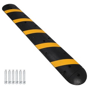 Heavy Duty Speed Bumps for Driveway,Pack Rubber Speed Bumps,2 Channel Modular Traffic Speed Bump Hump Cable Protector Ramps for Asphalt Concre - 1 of 4