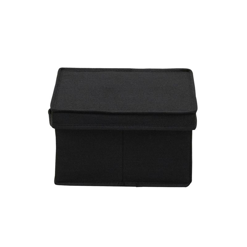 Household Essentials Set of 2 Medium Storage Boxes with Lids Black Linen, 6 of 9