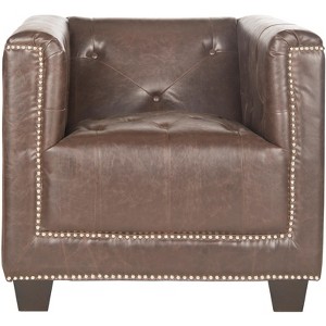 Bentley Club Chair - MCR4574D - Antique Brown - Safavieh - 1 of 4
