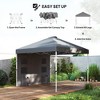 10' x 10' Pop Up Canopy Tent w/ Sidewall, UPF50+ Height Adjustable Instant Sun Shelter w/ Storage Pockets - 4 of 4