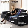 CAVINAS Modern Fuffy Chenille Futon Sofa Bed with Removable Backrests/Soft Pillows,Convertible Sleeper Sofa Couch for Living Room,Bedroom - 2 of 4