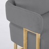 Mocamel Modern Green  Accent Chair with Gold Metal Legs, Plush Teddy Fleece Upholstered Side Chair for Living Room, Office & Dressing Area - 4 of 4