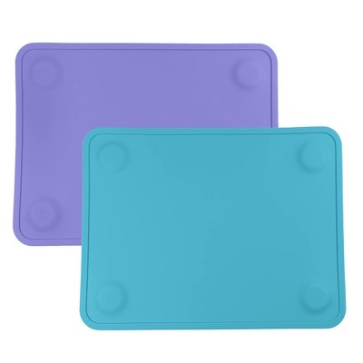 bright blue, purple
