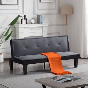 CAVINAS 62.99" Futon Couch Sofa - Convertible Sofa Bed with Comfortable Upholstery, Space-Saving Practical Furniture for Living Room, Bedroom - 1 of 4