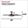 Honeywell Ceiling Fans Carmel Modern 48 Inch Ceiling Fan with LED Light and Remote Control, Indoor Fan, 5 Contemporary Blades, Bronze - 4 of 4