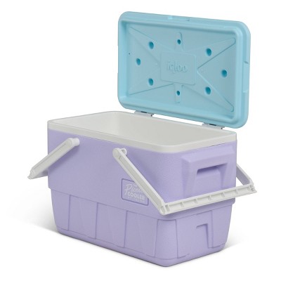Retro Lilac and Blue Hard Sided Picnic Cooler