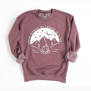 Simply Sage Market Women's Graphic Sweatshirt Making Memories Campfire Night - 1 of 4