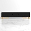 70.9" TV Stand with Wave Groove Cabinet Doors, 4 Drawers & T-Shaped Metal Frame – Media Console for TVs up to 75", Cable Management - 4 of 4