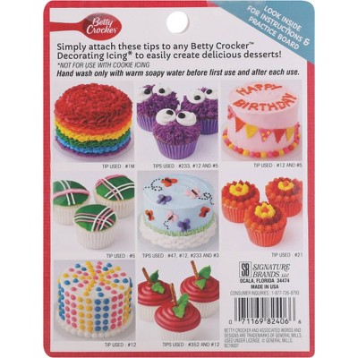 Betty Crocker White Plastic Decorating Tips Variety Pack - 8 Count