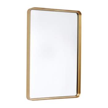 Flash Furniture Janinne 20"x30" Rectangle Gold Metal Deep Framed Wall Mirror - Large Accent Mirror for Bathroom, Entryway, Dining Room, & Living Room