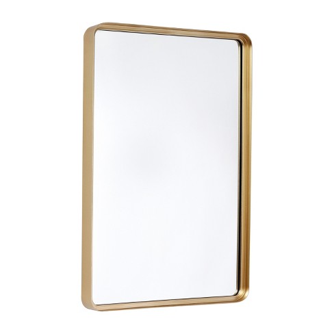 Emma And Oliver 20 X 30 Rectangular Wall Mirror With Gold Frame, Silver  Backing For Clarity And Shatterproof Glass For Entryways, Bathrooms & More  : Target