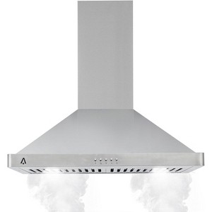 30 in Silver Stainless Steel Wall Mount Range Hood with 400 CFM, Touch Control, 3 Speed Exhaust Fan, Adjustable Chimney, LED Light, Ducted/Ductless - 1 of 4