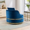 Vynxaria 360 Degree Swivel Accent Chair Velvet Modern Upholstered Barrel Chair Over-Sized Soft Chair with Seat Cushion - 4 of 4
