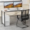 FONTOI Home Office Desk with Storage Compact Writing Table Modern Study Desk with Hook for Bedroom and Small Spaces, White, 47.24"*19.69"*29.69" - 2 of 4