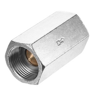 Unique Bargains Nickel Plated Copper One Way Female Threaded Air Check Valve Silver Tone - 1 of 4