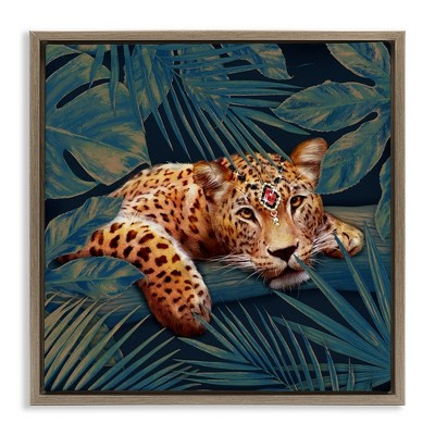 Stupell Industries Tropical Leopard with Glitz Gem, 18" x 18"